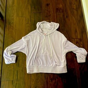 Cropped lavender velvet sweat shirt. Size- XL